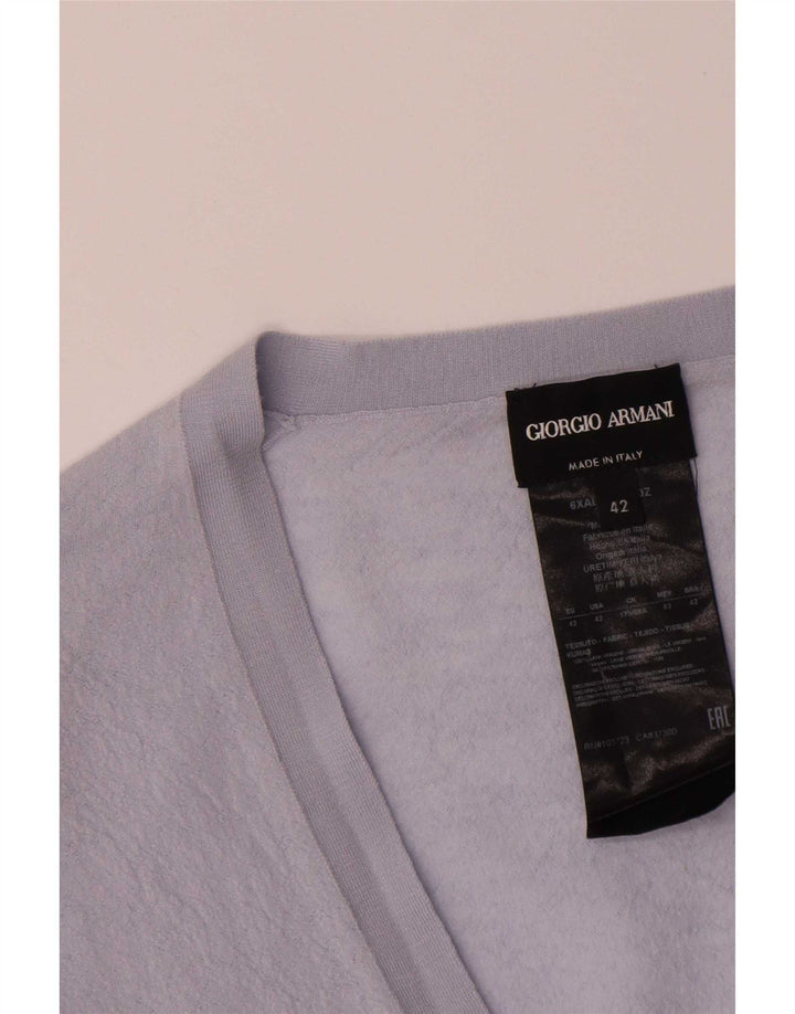 Giorgio Armani Damen Crop Cardigan Pullover IT 42 Mittellila Wolle