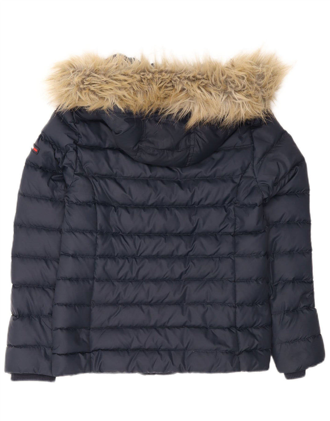Tommy Hilfiger Wattierte Damenjacke mit Kapuze, UK 12, Mittelmarineblau, Polyester