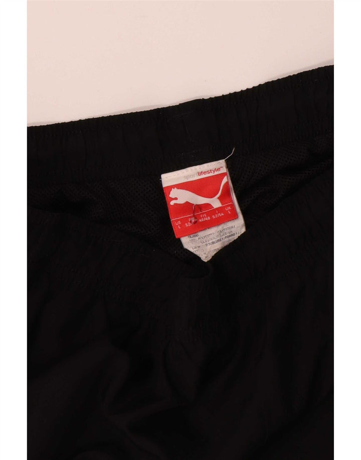 Puma Herren-Trainingshose mit Grafik, groß, aus schwarzem Polyester