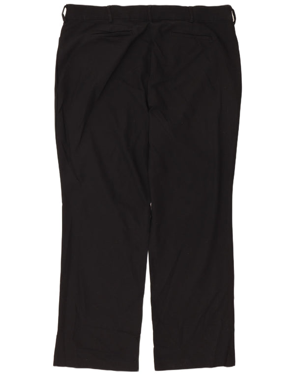 Lee Womens Mid Rise Casual Trousers US 24 2XL W42 L33 Black Cotton