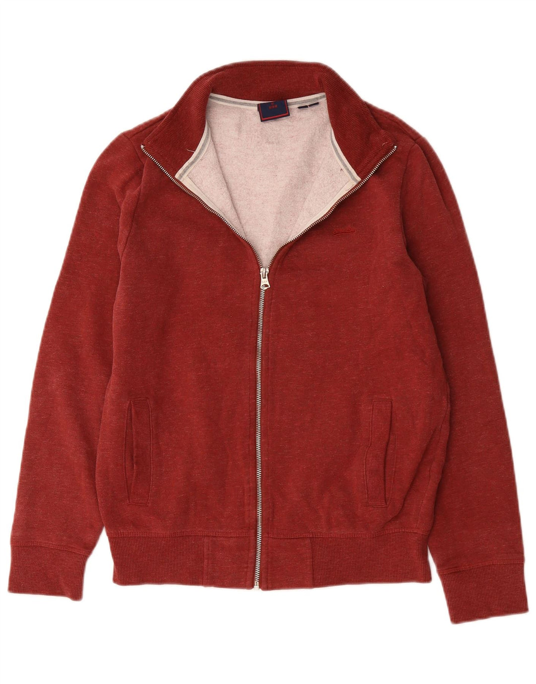 Superdry Herren-Trainingsanzugoberjacke aus mittelroter Baumwolle
