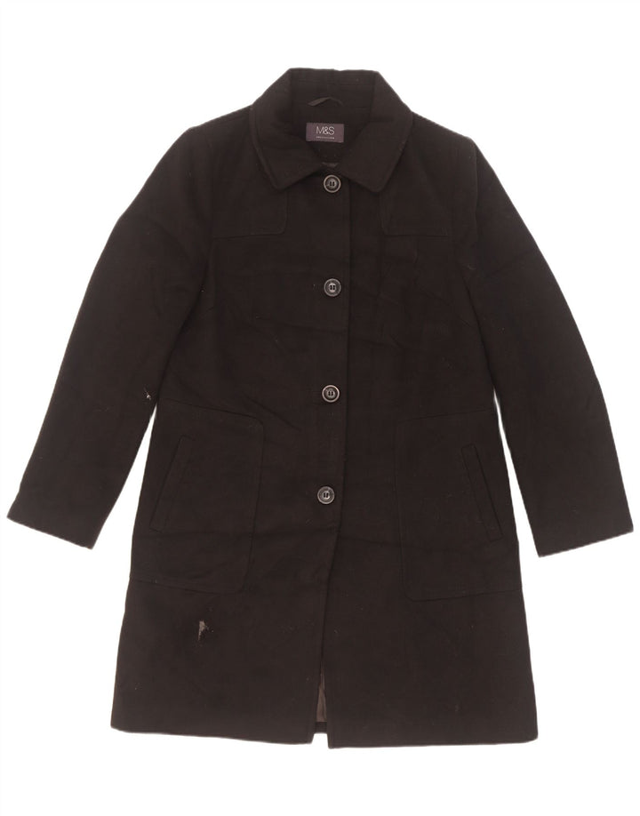 Marks & Spencer Damenmantel UK 10 Small Schwarz Polyester