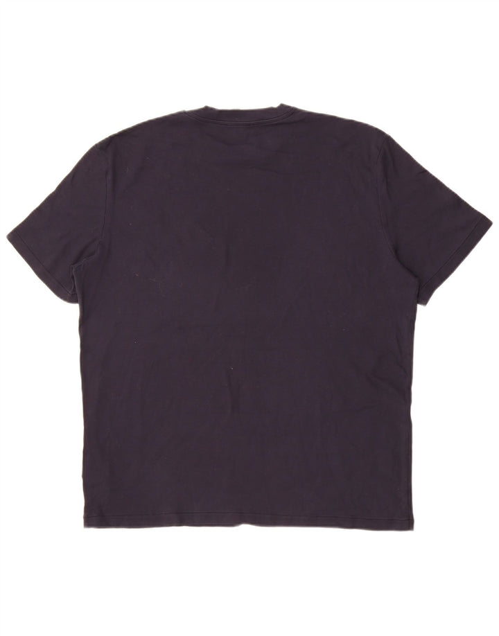 Cos Herren-T-Shirt-Oberteil, groß, marineblau, Baumwolle