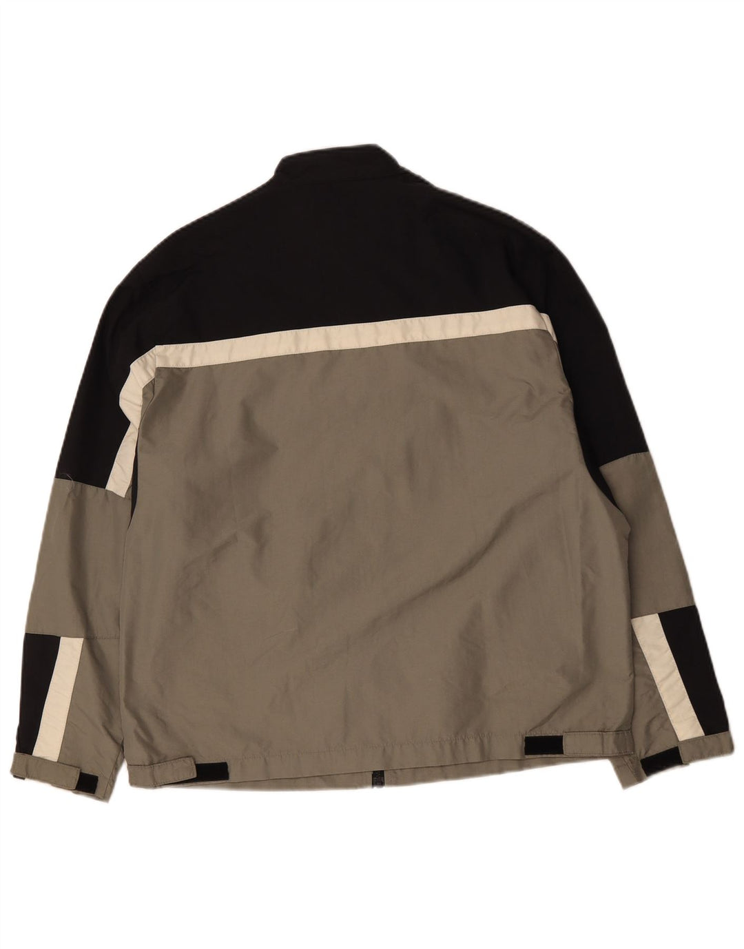Vintage Herren-Windbreaker-Jacke UK 38 Mittelgraues Colourblock-Polyamid