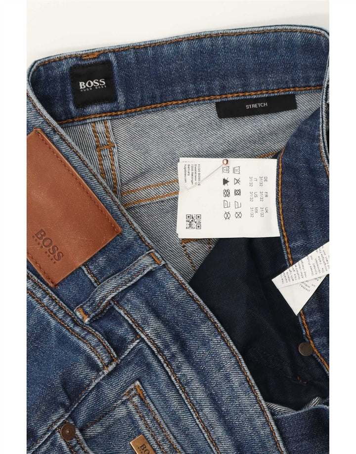 Hugo Boss Herren Slim Jeans W31 L32 Blaue Baumwolle