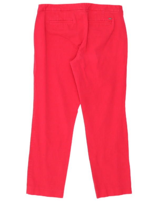 Tommy Hilfiger Damen Crop Chino Hose US 10 Large W30 L26 Rote Baumwolle