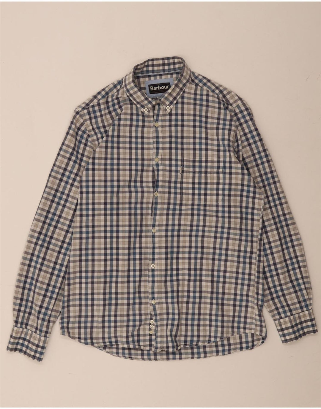 Barbour Herrenhemd Mittelblau Gingham