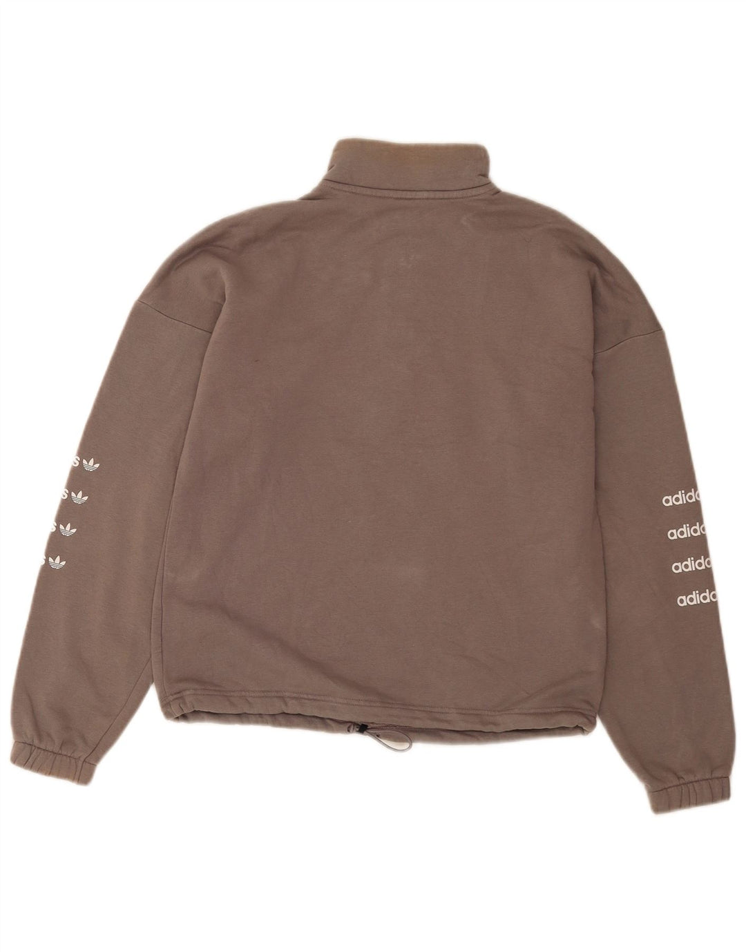 Adidas Damen-Sweatshirt mit übergroßem Grafik-Reißverschluss, EU 36, klein, Grau