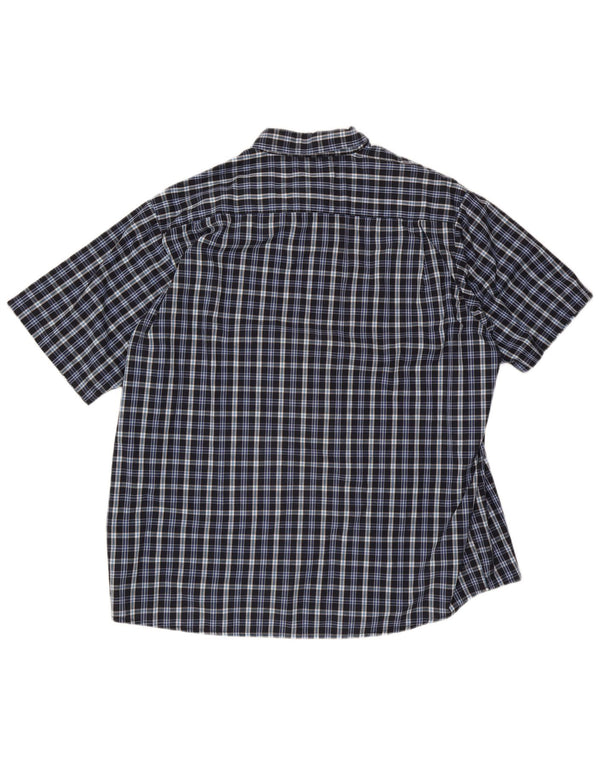 Lee Mens Short Sleeve Shirt 2XL Navy Blue Check Cotton