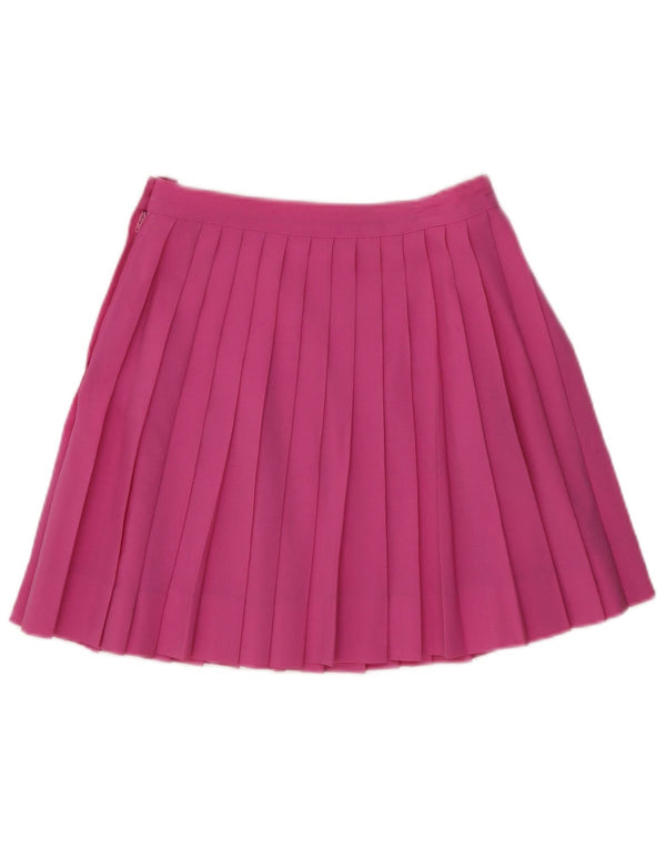 Stefanel Damen Mini-Messer-Faltenrock IT 42 Medium W25 Rosa Wolle