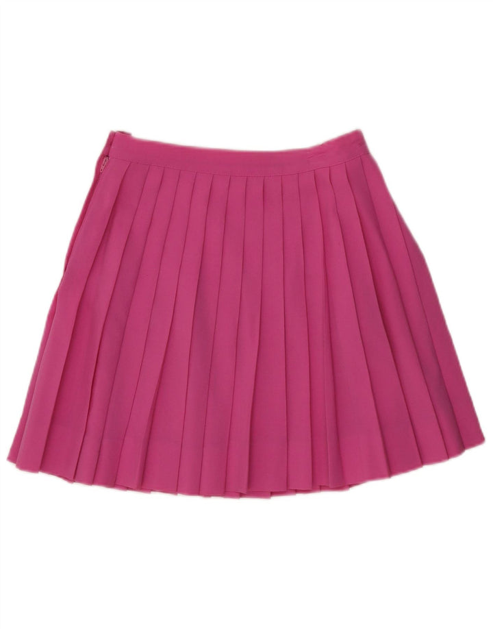 Stefanel Damen Mini-Messer-Faltenrock IT 42 Medium W25 Rosa Wolle