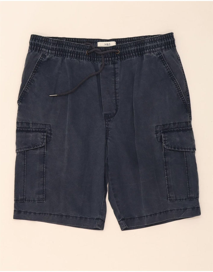 MARKS & SPENCER Herren Cargoshorts W34 Große marineblaue Baumwolle