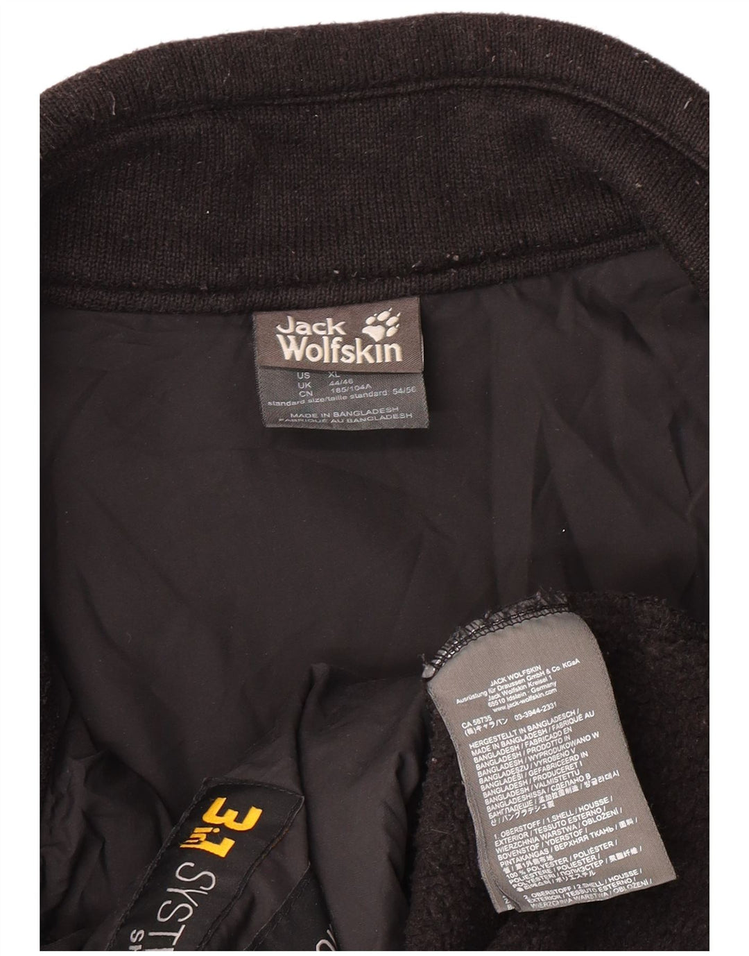 JACK WOLFSKIN Herren Fleecejacke UK 44/46 XL Schwarz Polyester