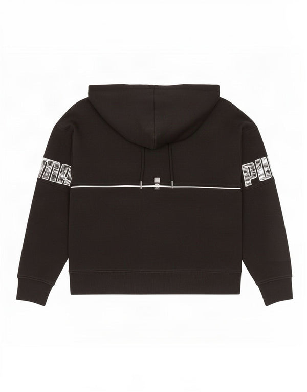 Puma Womens Graphic Hoodie Pullover UK 16 Große schwarze Baumwolle