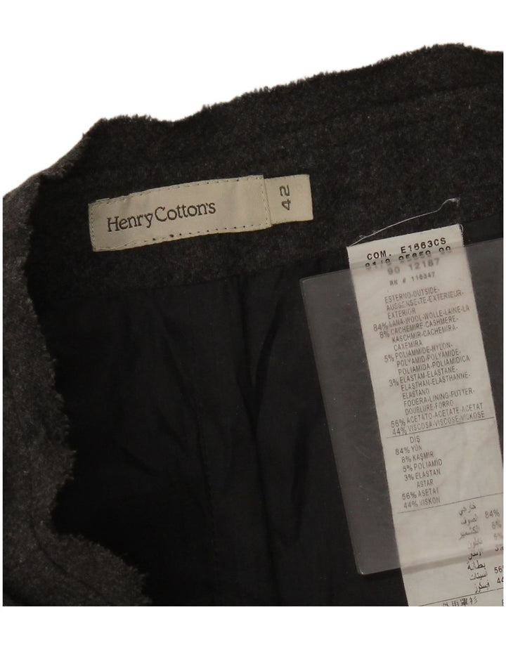 Henry Cottons Damen A-Linienrock IT 42 Medium W28 Graue Wolle