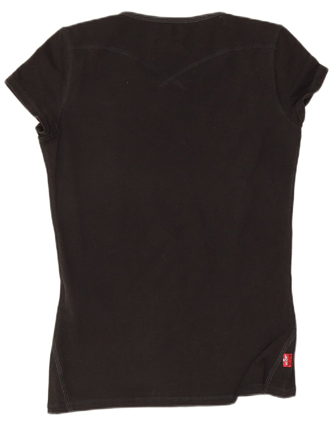 Levi's Damen T-Shirt Top UK 10 Small Schwarz Baumwolle