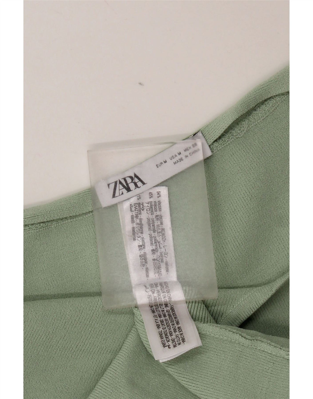 Zara Damen Trägerloses Kleid UK 12 Mittelgrüne Viskose