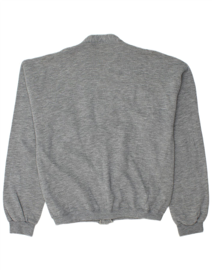 VINTAGE Herren-Cardigan-Pullover, große graue Baumwolle