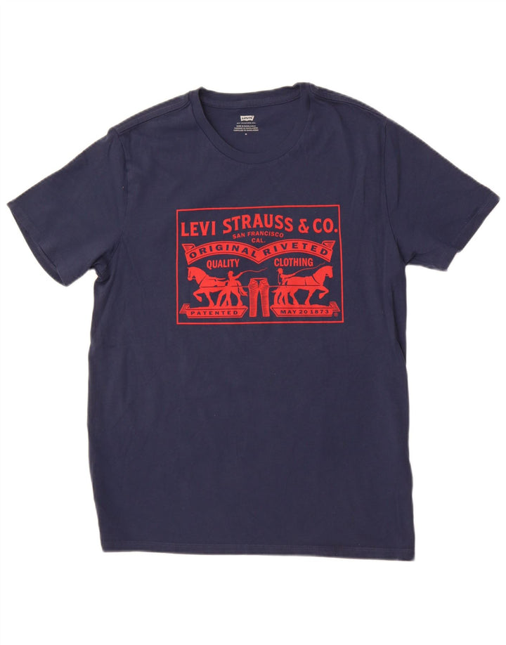 Levi's Herren-T-Shirt mit Grafik, mittelmarineblaue Baumwolle