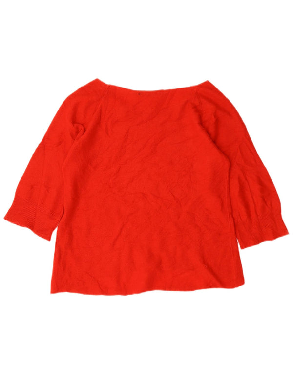 Ralph Lauren Damen-Pullover mit 3/4-Ärmeln und U-Boot-Ausschnitt, Gr. 10, Größe S, Rot