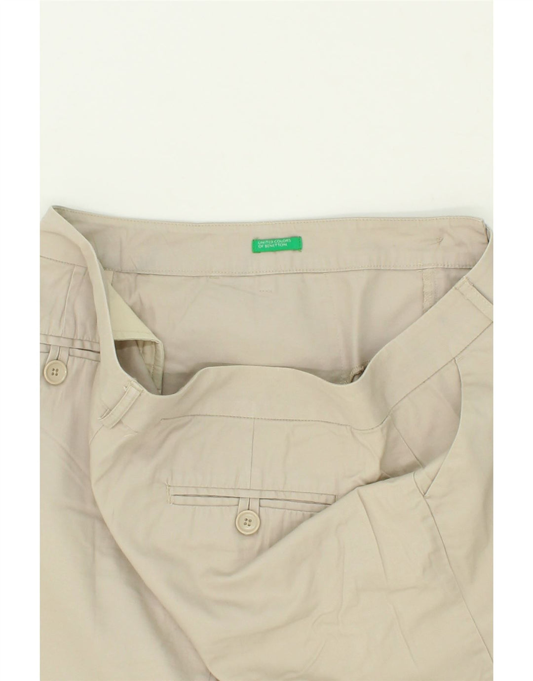 BENETTON Womens Straight Skirt W34 Large Beige Polyester Vintage Benetton and Second-Hand Benetton from Messina Hembry 