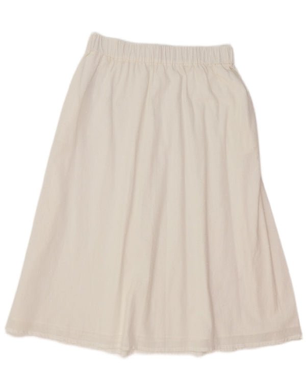 Benetton Womens A-Line Skirt Medium W30  White Cotton