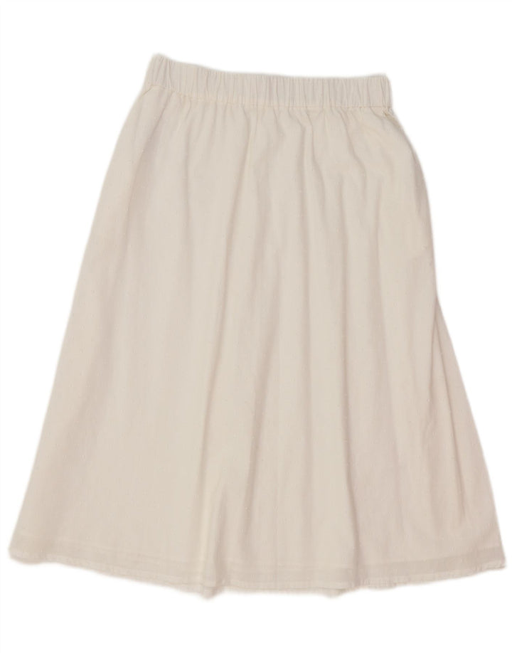 Benetton Damen-A-Linien-Rock, Größe M, W30, weiße Baumwolle