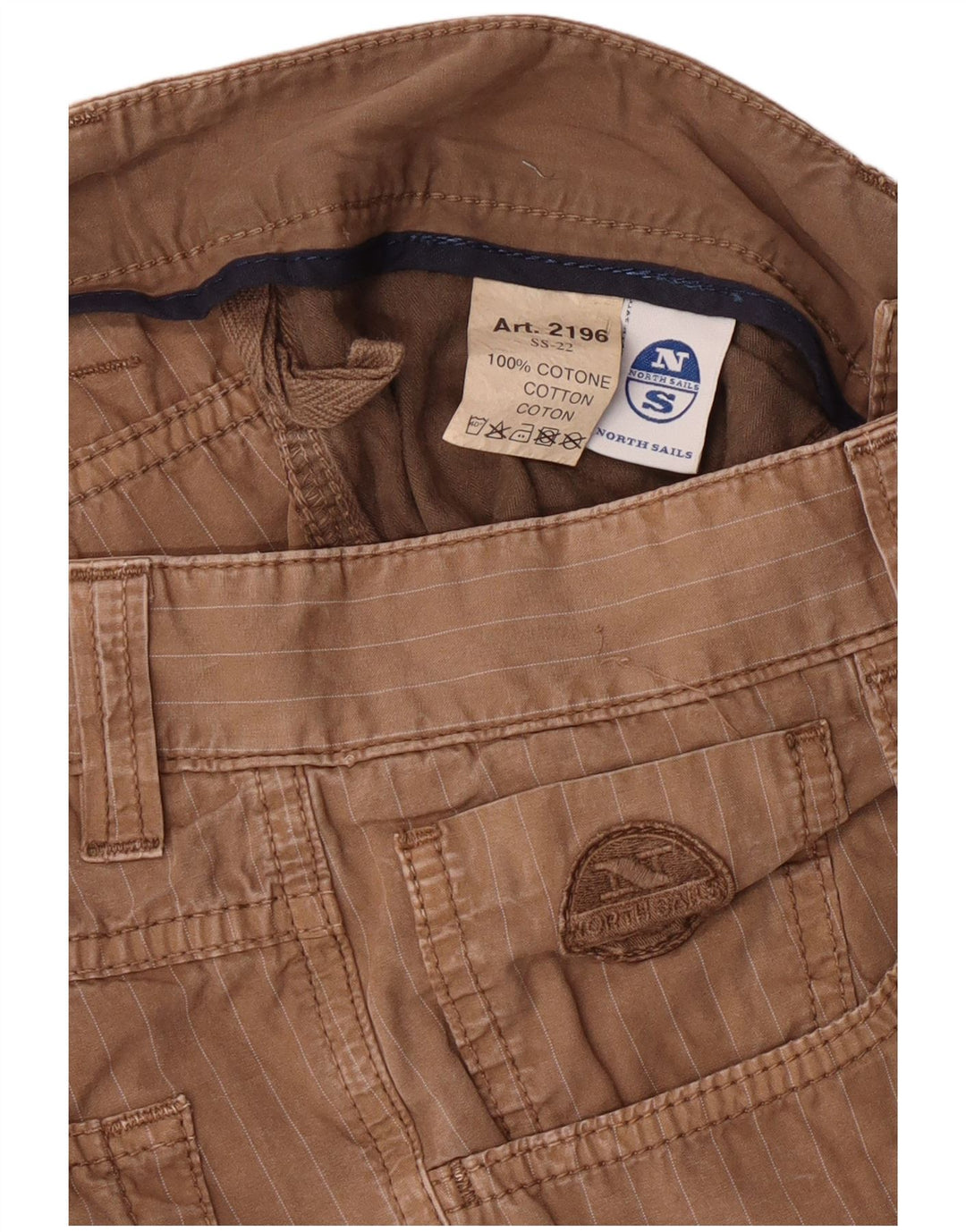 NORTH SAILS Herren-Freizeitshorts W30 mittelbraun gestreift aus Baumwolle