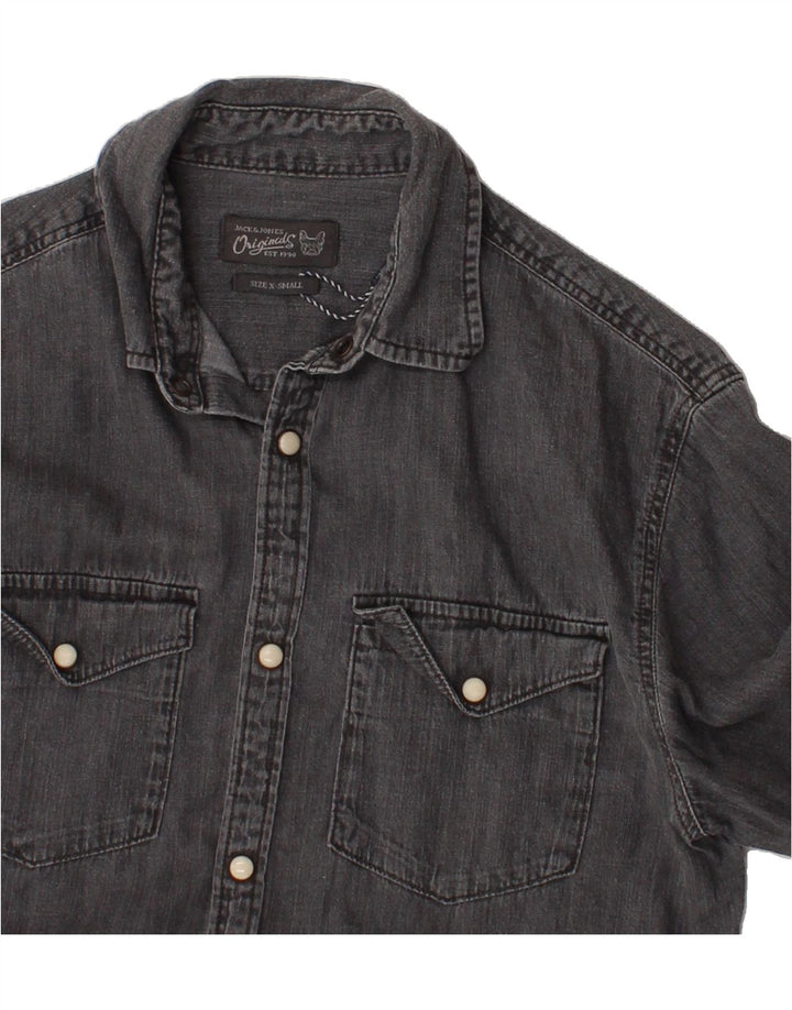 JACK & JONES Mens Denim Shirt XS Black Cotton Vintage Jack & Jones and Second-Hand Jack & Jones from Messina Hembry 
