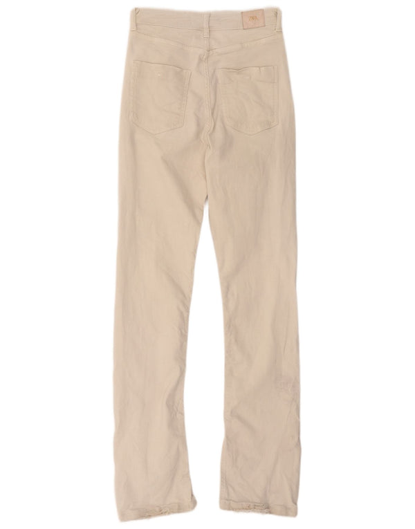 Zara Damen Straight Jeans EU 36 XS W26 L32 Beige