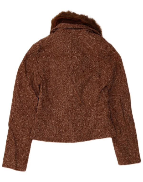 Pimkie Damen-Blazer mit 1 Knopf, Gr. 10, Größe S, braun meliert