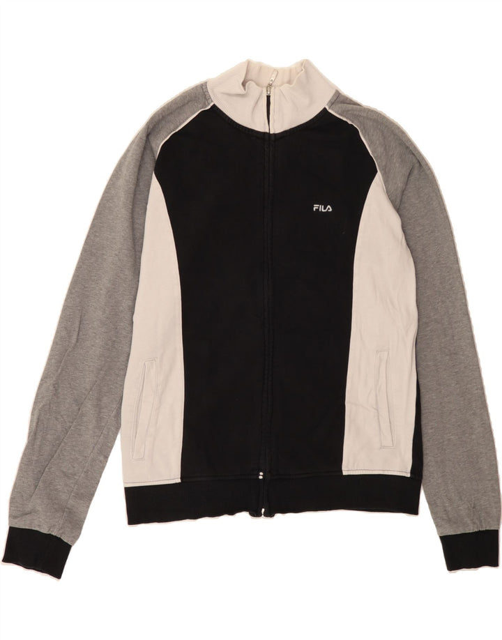 FILA Mens Tracksuit Top Jacket Small Black Colourblock Vintage Fila and Second-Hand Fila from Messina Hembry 