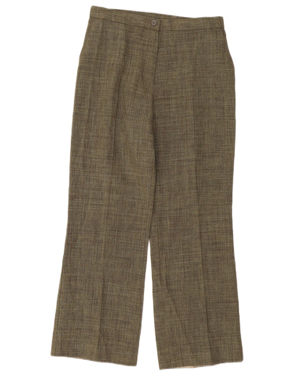 Marks & Spencer Womens Casual Trousers UK 12 Medium W30 L29 Green Flecked