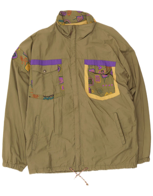 Cider Herren-Utility-Jacke, EU 46, klein, Khaki, geometrische Baumwolle