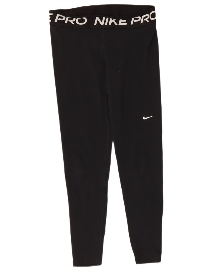 Nike Damen Dri Fit Grafik-Leggings, groß, schwarzes Polyester