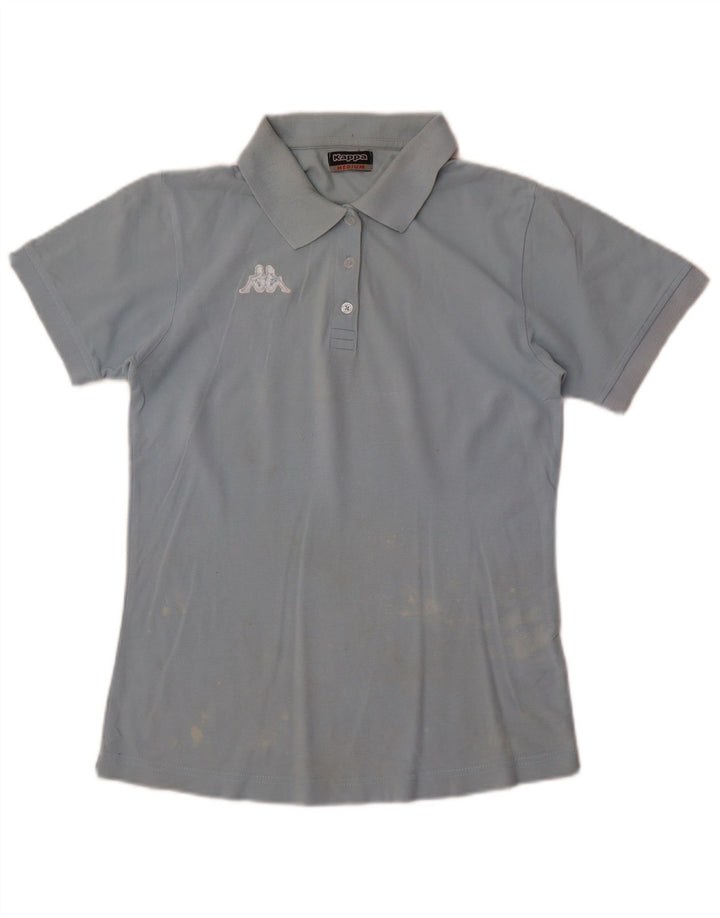 Kappa Damen Poloshirt UK 12 Mittelblaue Baumwolle
