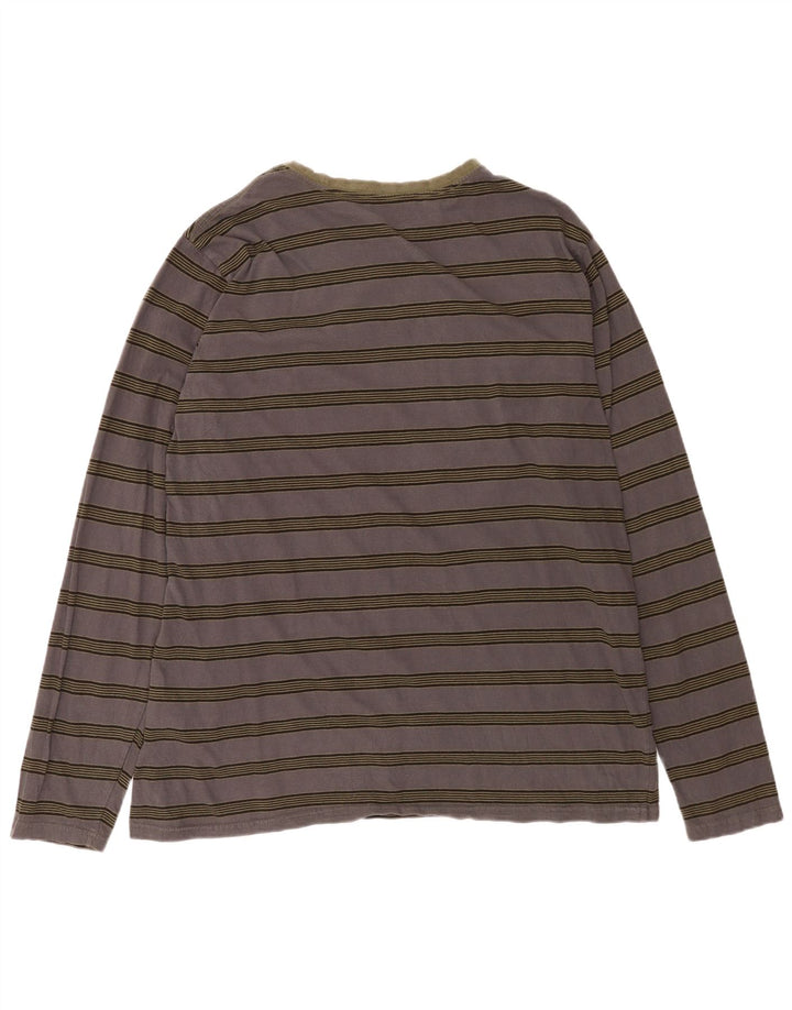 Volcom Herren-Top, langärmelig, 2XL, grau gestreift, Baumwolle