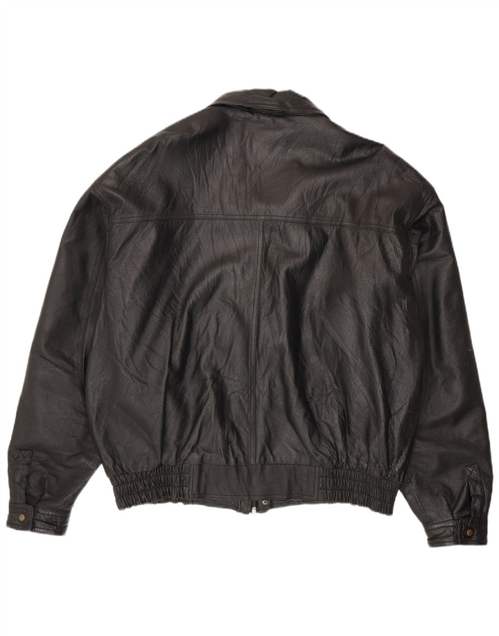 Vintage Herren Lederjacke UK 44 2XL Schwarzes Leder