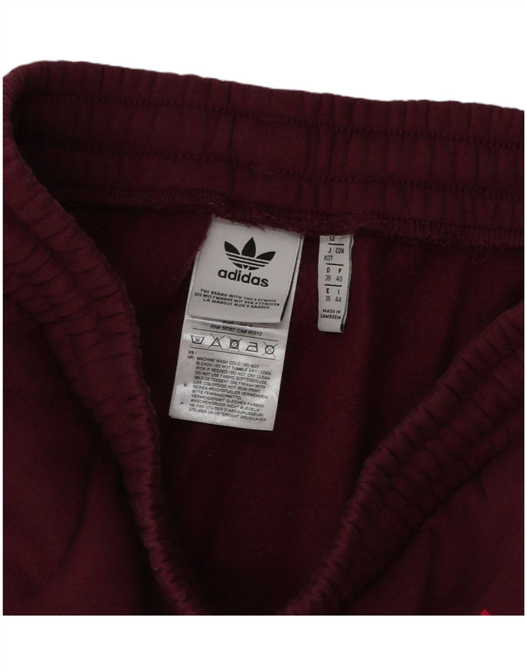 ADIDAS Damen-Trainingsanzug mit Grafik, Jogginghose, UK 12, mittleres Burgunderrot
