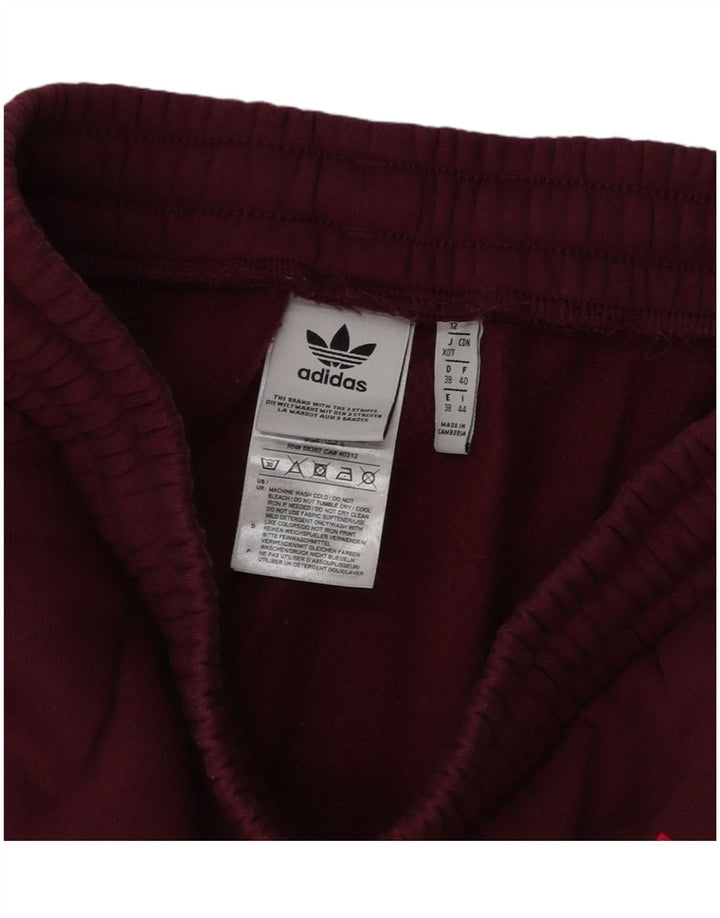 ADIDAS Damen-Trainingsanzug mit Grafik, Jogginghose, UK 12, mittleres Burgunderrot