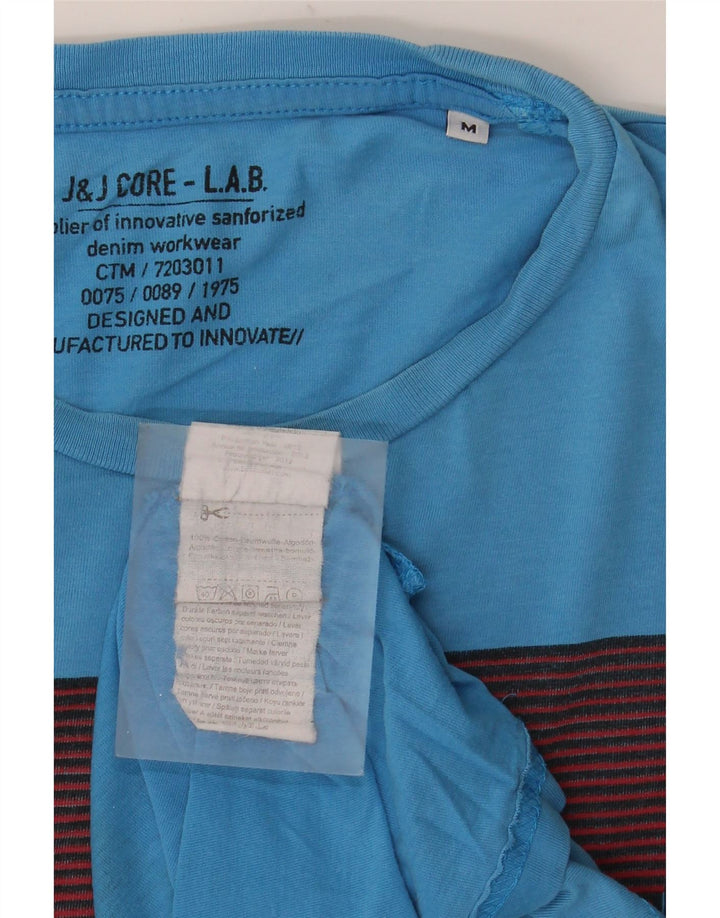 Jack & Jones Herren Grafik-T-Shirt-Oberteil aus mittelblauer Baumwolle