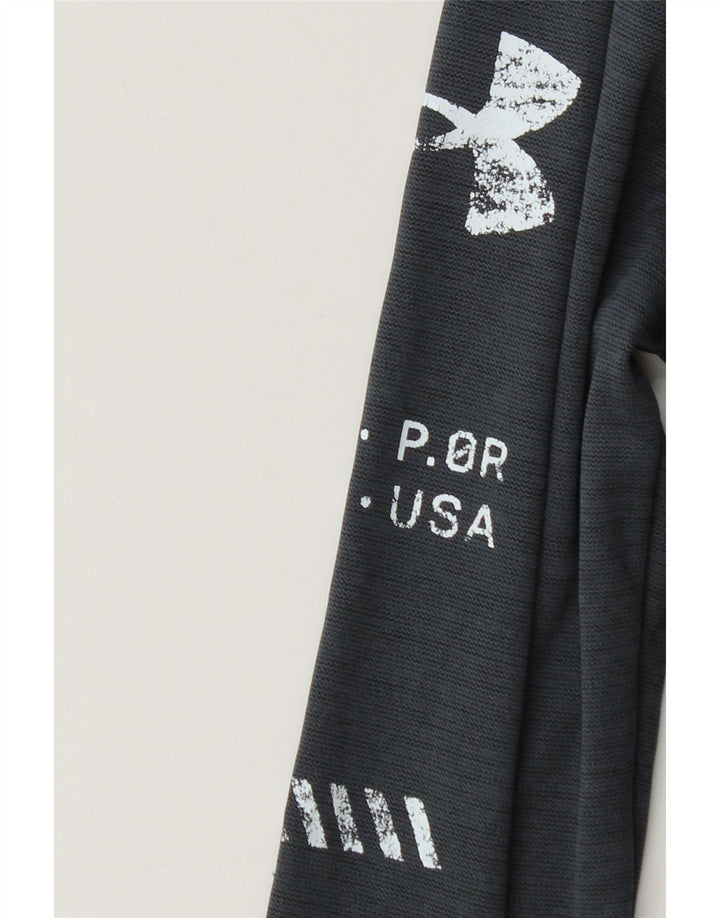 Under Armour Jungen-Trainingsanzugoberteil mit grafischem Pullover, 9–10 Jahre, Mittelgrau