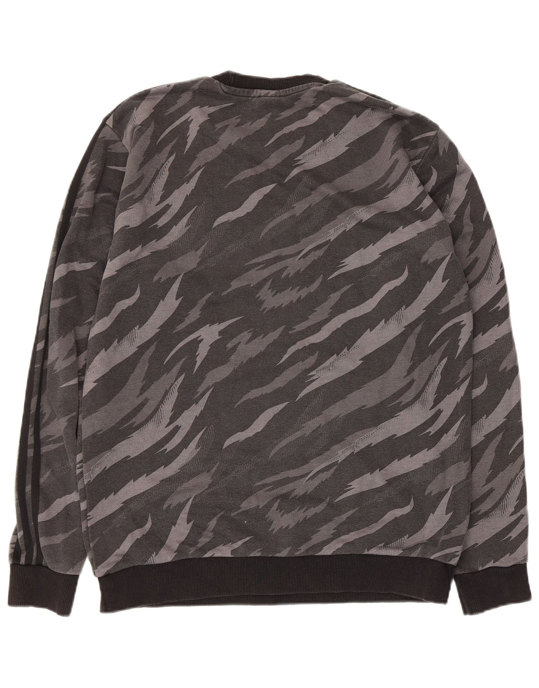 Adidas Herren Sweatshirt Pullover mittelgraue Baumwolle mit Animal-Print