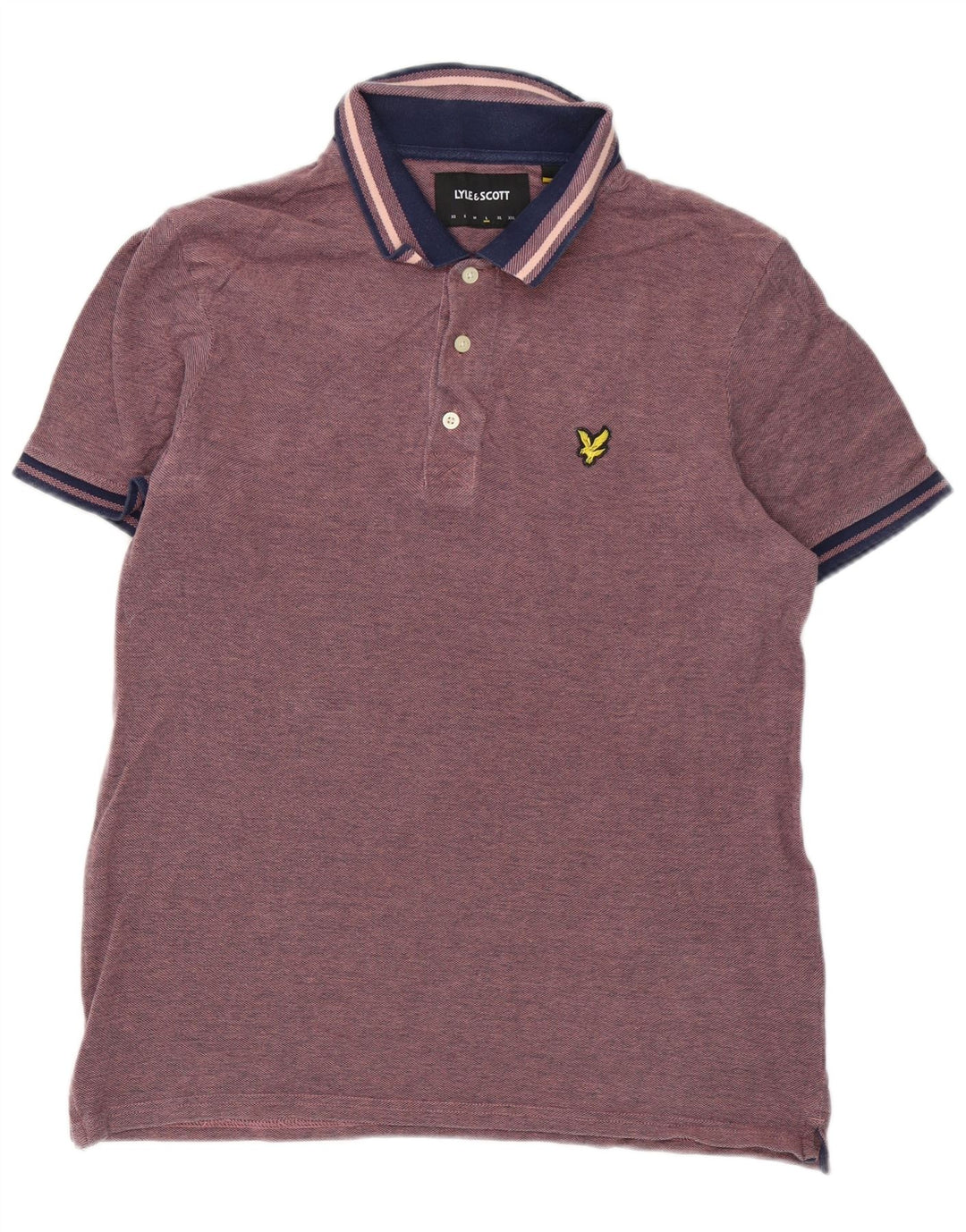 Lyle & Scott Herren-Poloshirt, groß, rosa, Baumwolle