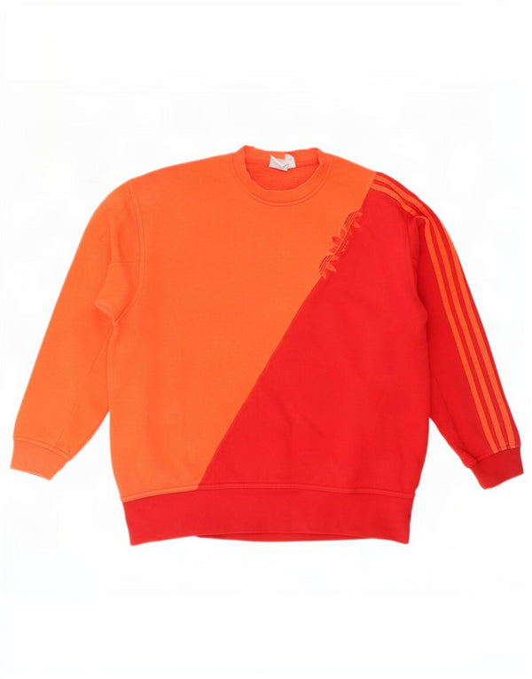 Adidas Damen Graphic Sweatshirt Pullover UK 8 Small Orange Colourblock