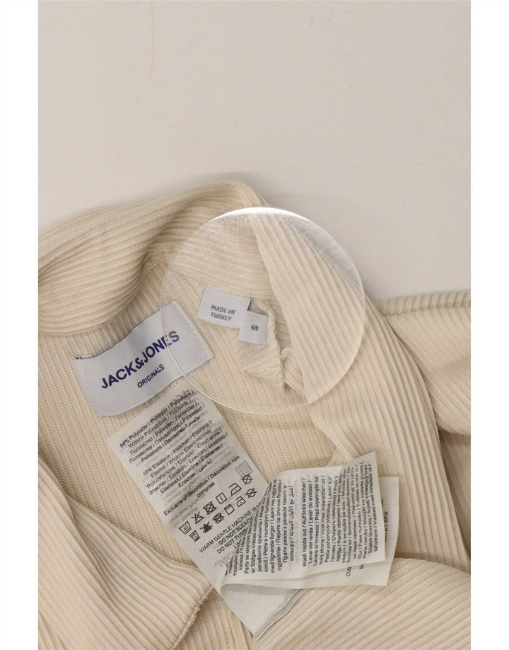 Jack & Jones Herren Kurzarmhemd Small Off White Polyester