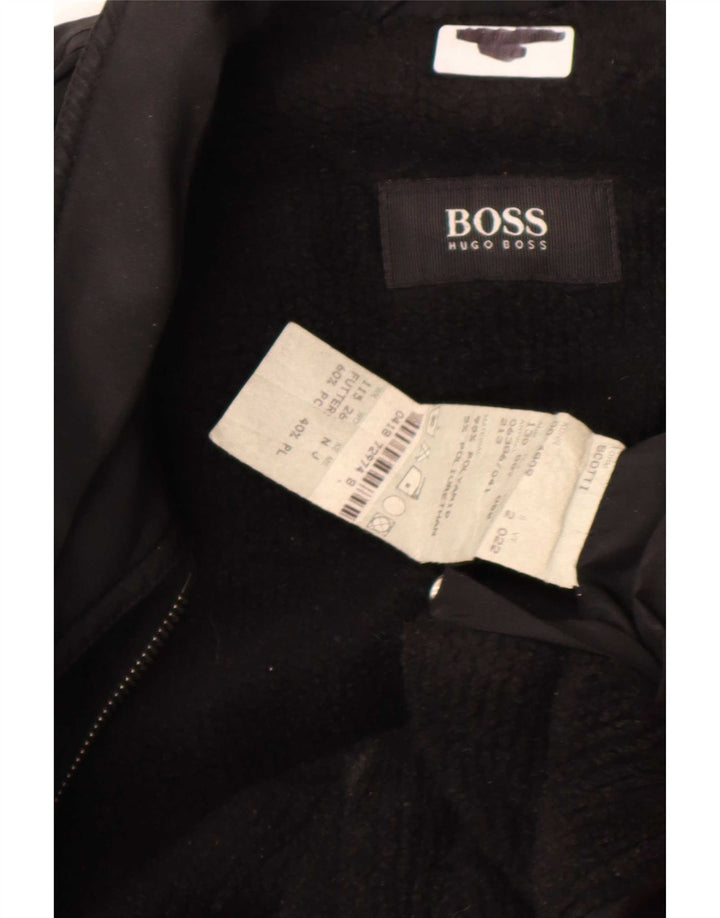 Hugo Boss Herren-Windbreaker-Mantel, EU 52, XL, Schwarz, Polyamid