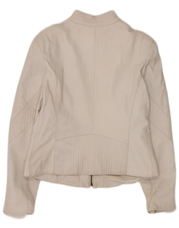 Schegge Damen Leder Racer Jacke IT 52 2XL Weiß