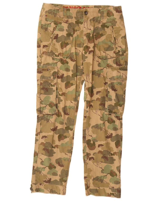 Tommy Hilfiger Damen gerade Cargohose W31 L32 Khaki Camouflage
