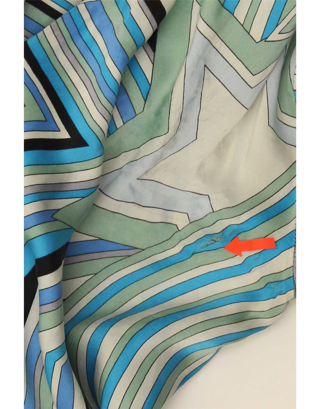 Vintage Damen Shirt UK 20 2XL Blau Geometrisch
